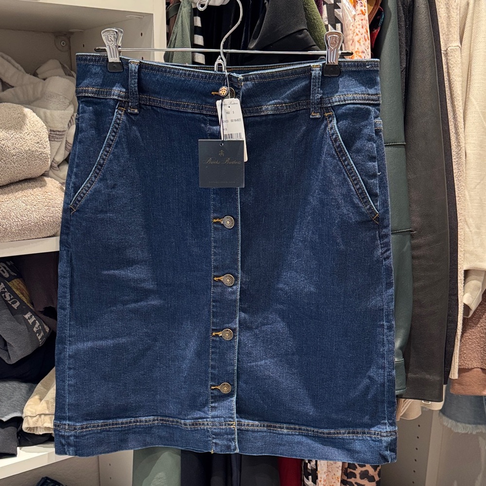 Brooks Brothers Blue Denim Pencil Skirt